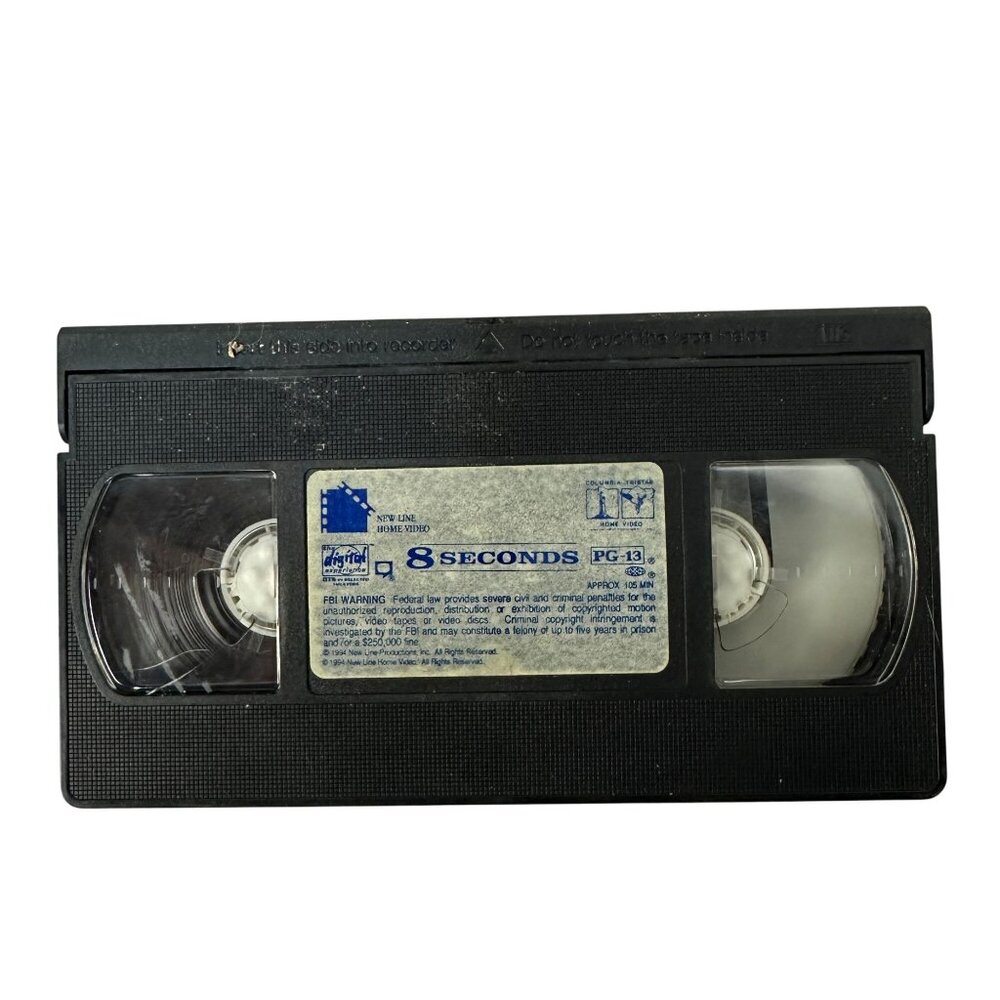 8 Seconds VHS Movie 1994 PG-13 105 Min Bull Riding Drama New Line Home Video